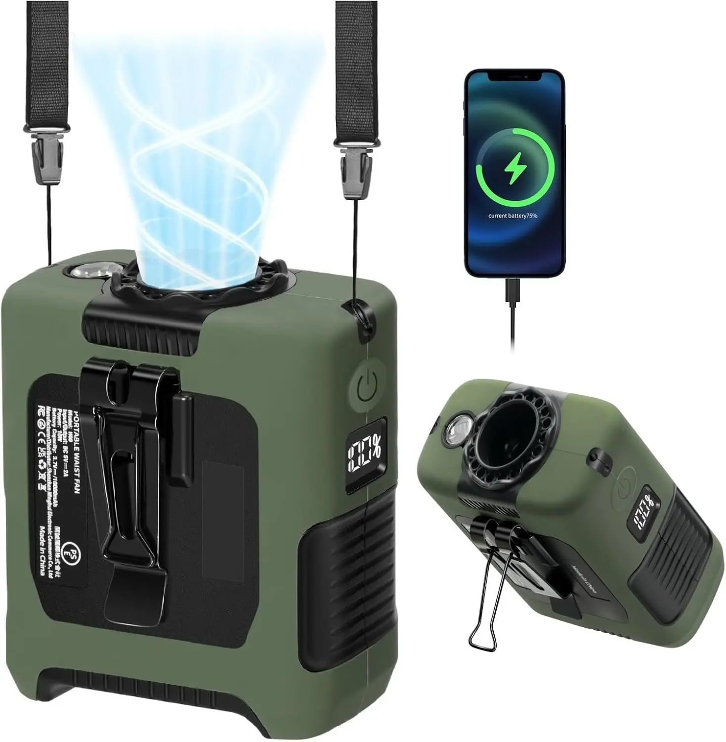 FANSYJKJ Portable Fan Wearable Personal Fan with 5 Speed