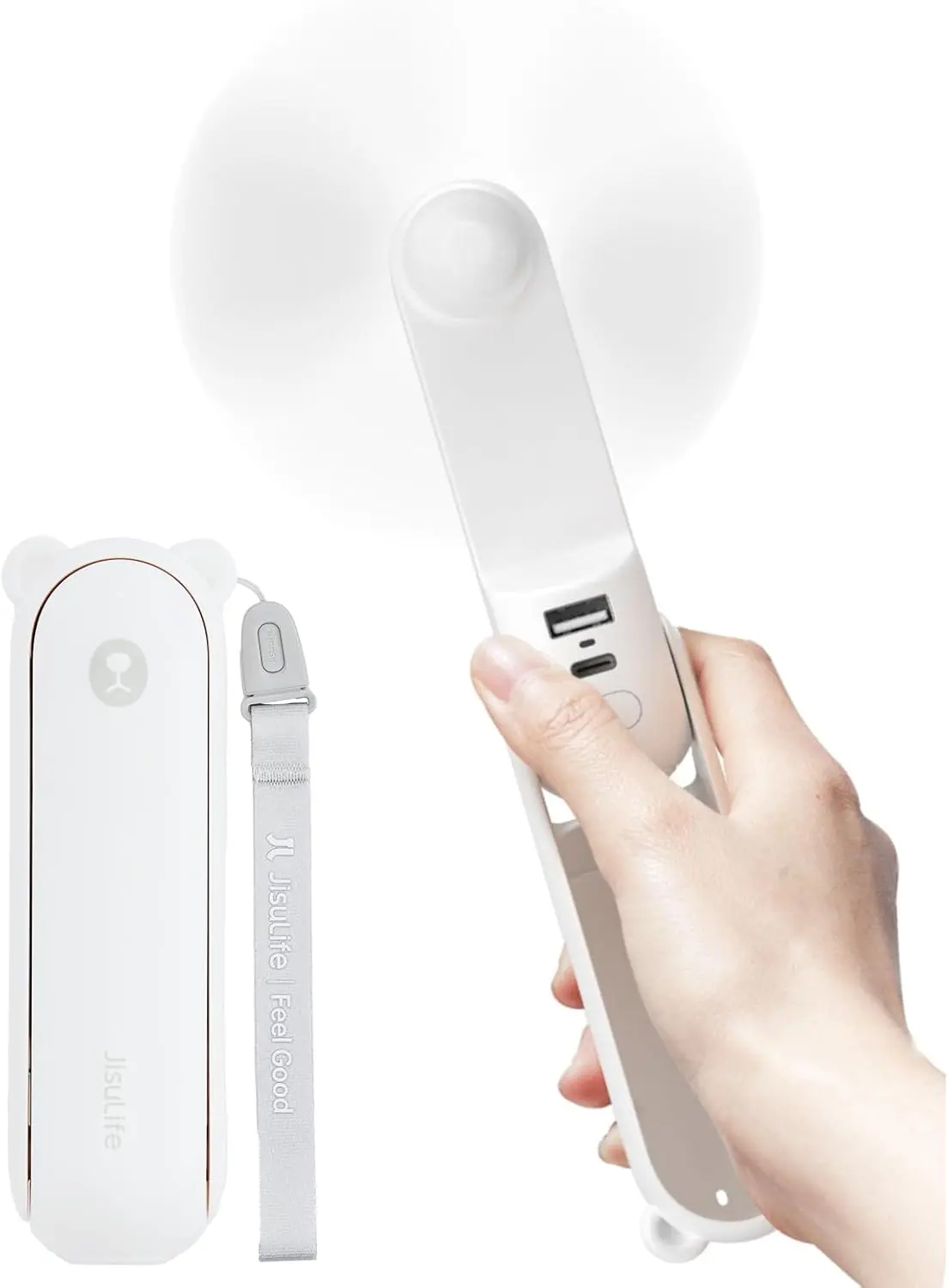 JISULIFE Handheld Fan with 4500 mAh Powerbank